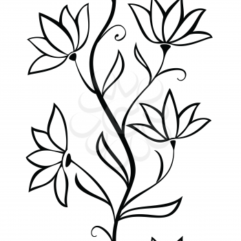Seamless pattern with flowers on a white background
