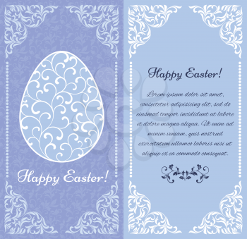 Luxury template with floral frame and a decorative pattern for the Easter. There is a place for text