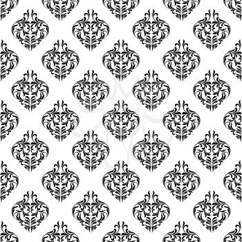 Classical seamless pattern with decoration tracery on a white background.