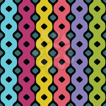 Vector seamless pattern. Abstract  geometric background of colored bands. Background can be used for printing on fabric, wrapping