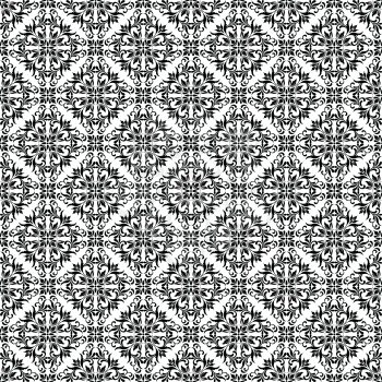 Seamless pattern. Ornate Damask ornament on a white background. Ideal for textile print and wallpapers.