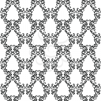Seamless pattern. Ornate Damask ornament on a white background. Ideal for textile print and wallpapers.