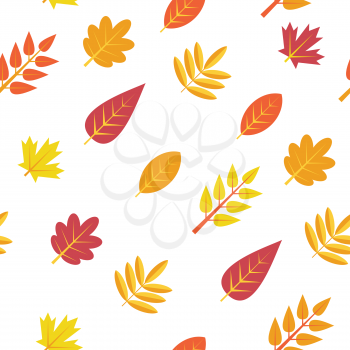 Seamless pattern. Autumn leaves isolated on a white background. Texture for print, wallpaper, home decor, textile, package design, invitation or website background.
