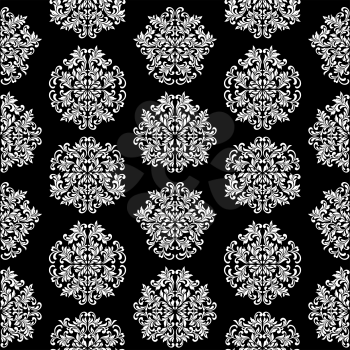 Luxury seamless pattern. Black wallpaper in vintage style. Background Damask. Texture for print, wallpaper, home decor, textile, package design