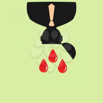 Vector flat icon man and leaky blood.