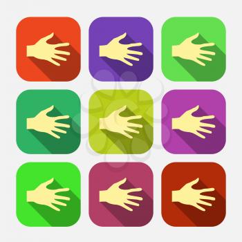 Set of vector flat icon hands eps.