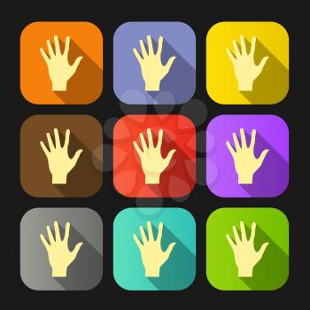 Set of vector flat icon hands eps.