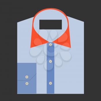 Color folded shirt with badge design concept.