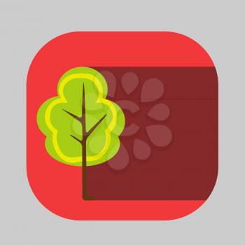 Vector beautiful icon flat blossoming tree eps.