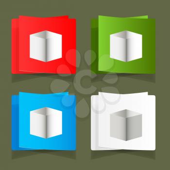Set of simple square packages for packing.