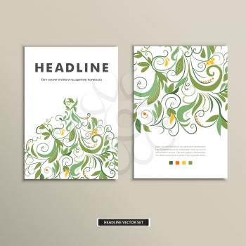 Book cover with flowers. Vector vintage design.