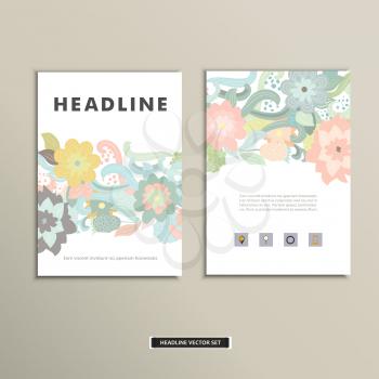 Book cover with flowers. Vector vintage design.
