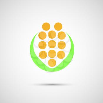Creative icon of corn on a simple background.