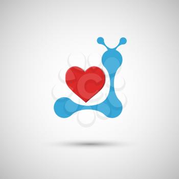 vector blue heart on a white background.