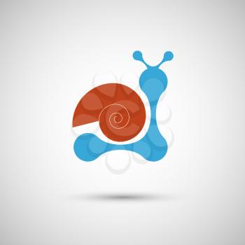 vector blue snail on a white background.