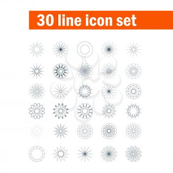 Set of thirty angular abstract vector icons.