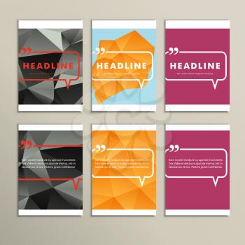 Set of brochures for design in abstract style.