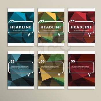 Set of brochures for design in abstract style.
