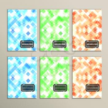 Set simple abstract background of colored squares.