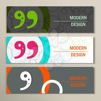 Set of 3 banners with quote text bubble.