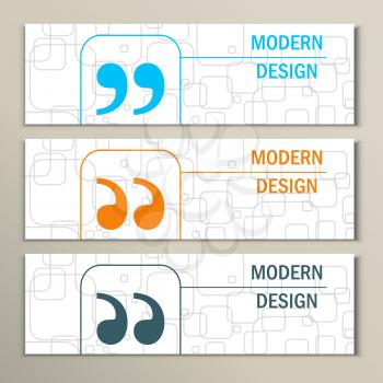 Set of 3 banners with quote text bubble.
