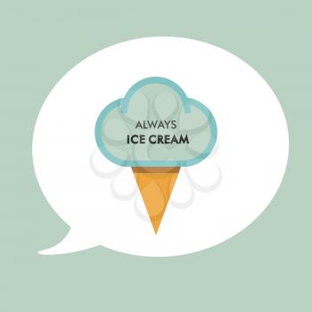 Icon ice cream isolated on white background.