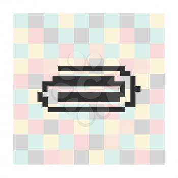 Vector pixel icon clip on a square background.