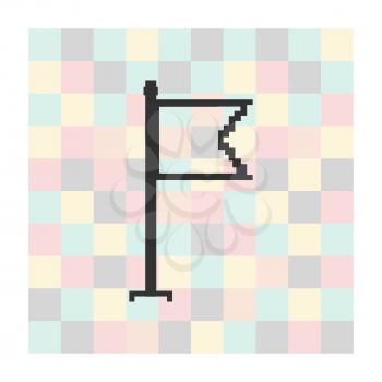 Vector pixel icon flag on a square background.