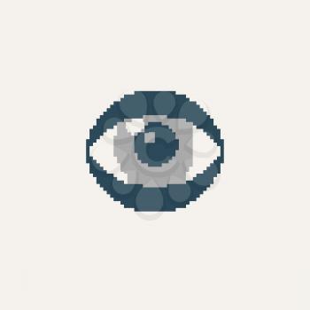 Simple stylish pixel eye icon. Vector design.