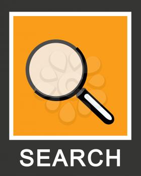 Simple stylish search magnifying glass icon design.