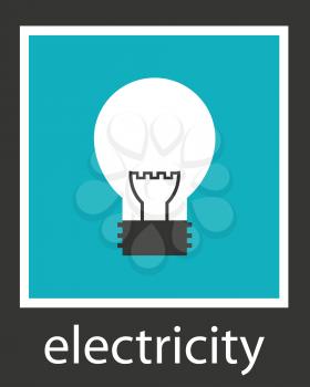 Simple stylish icon bulb. Vector electro design.