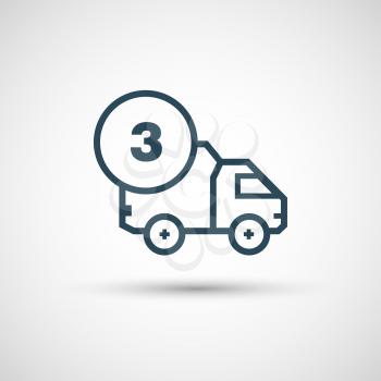 Icon for vehicle delivery services and goods.