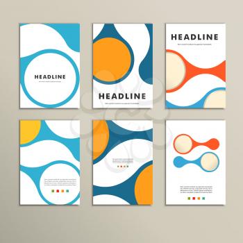 Set of covers with vector abstract figures.