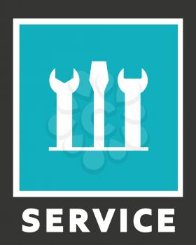 Vector icons of service. Screwdriver and spanner.