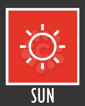 Vector simple icons sun rays with short.