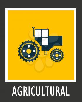Vector simple icon agriculture tractor eps 10.