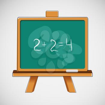 Simple vector black board with written numbers.