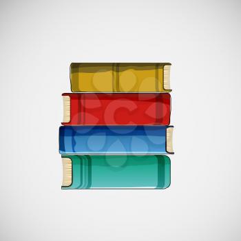 Set of different books stacked. Vector design.