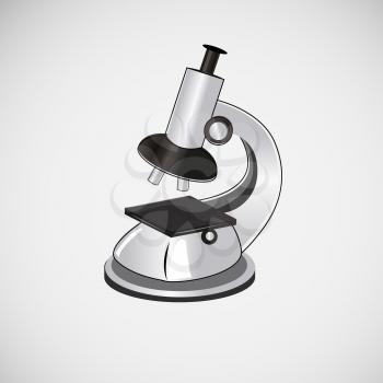 Isolated vector microscope on a light background. 