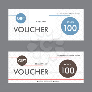 Vector template design gift voucher with abstract pattern.