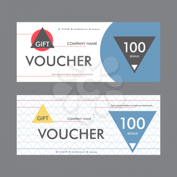 Vector illustration. Template design of the voucher in a modern abstract style.