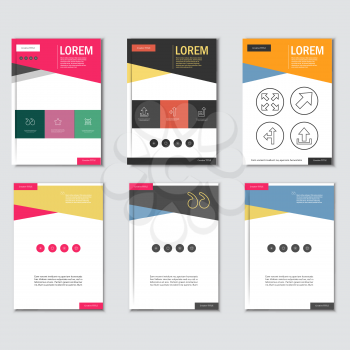 Business brochure design template in A4 size, with triangular  background.