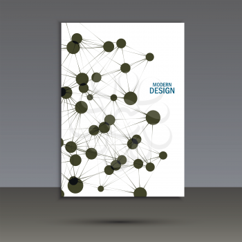 Vector abstract molecular structure. Cover template design.