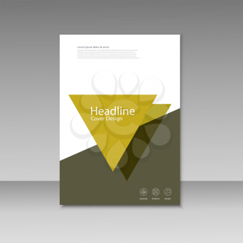 Abstract Triangle Brochure design. Vector cover template.