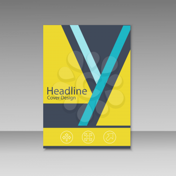 Abstract triangle line brochure cover design. A4 size template.