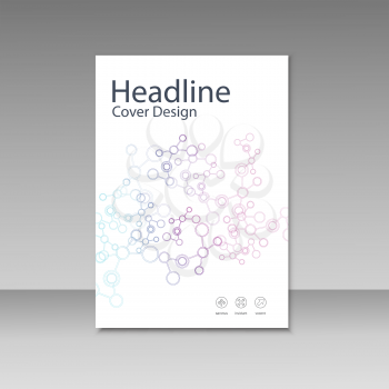 Cover brochure template with connect molecule background.