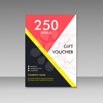 Gift voucher certificate coupon template. Vector cover design.