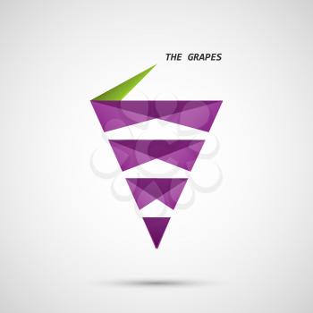 Creative icon of grapes on a simple background.
