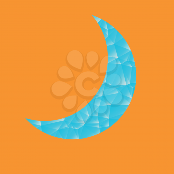 abstraction blue moon on an orange background.