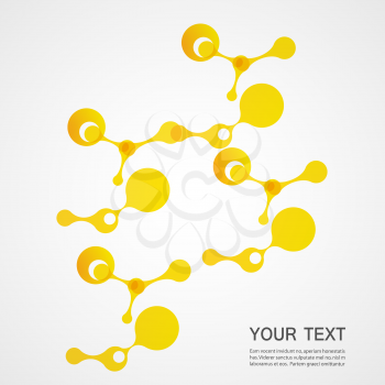 vector yellow molecule on a white background.